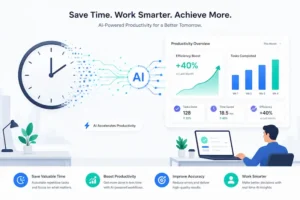 AI productivity tools dashboard showing time savings for small teams